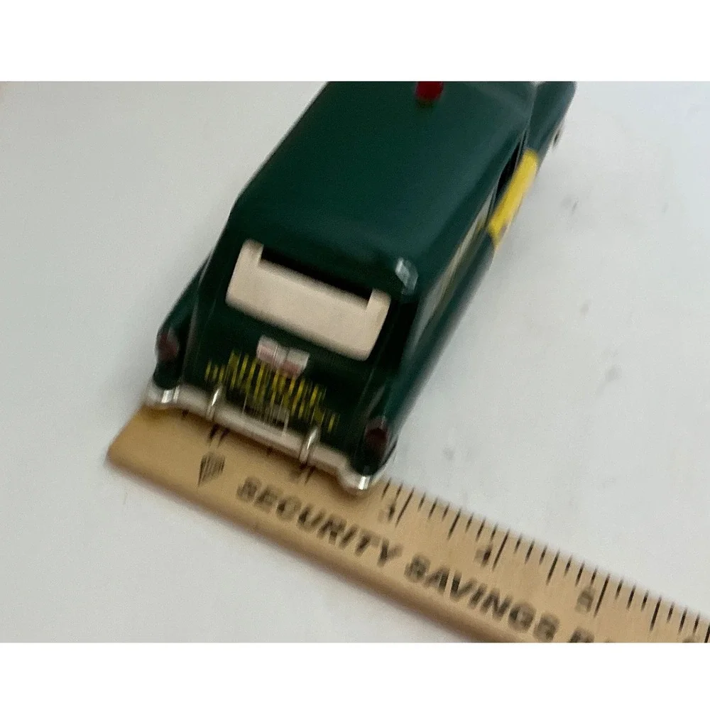 Vintage Sheriff Department Patrol Wagon Green Yellow 7.5 Inch Toy Car